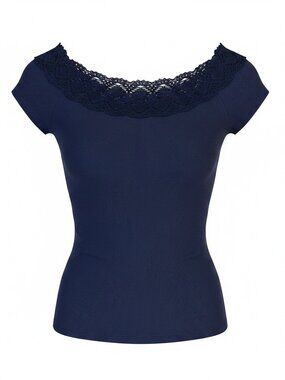 LAUREN RALPH LAUREN, NAVY BLUE SLEEVELESS BLOUSE, SIZE XL